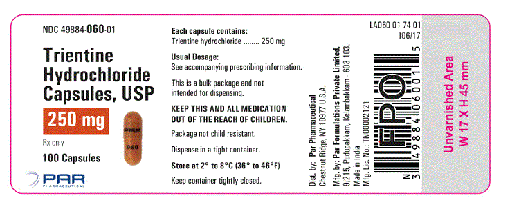 Trientine Hydrochloride 250mg 100 caps